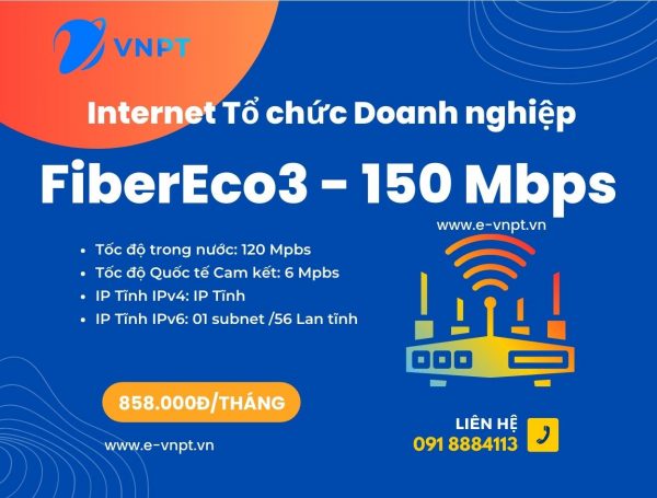 Internet Doanh nghiệp VNPT Gói FiberEco3 150Mpbs