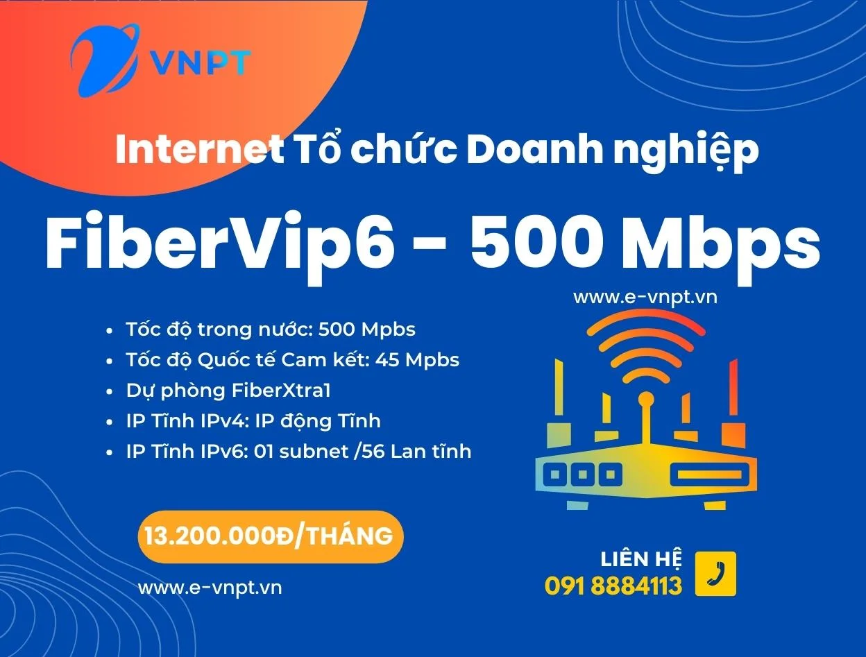 Lắp mạng VNPT gói 500Mpbs Fiber6