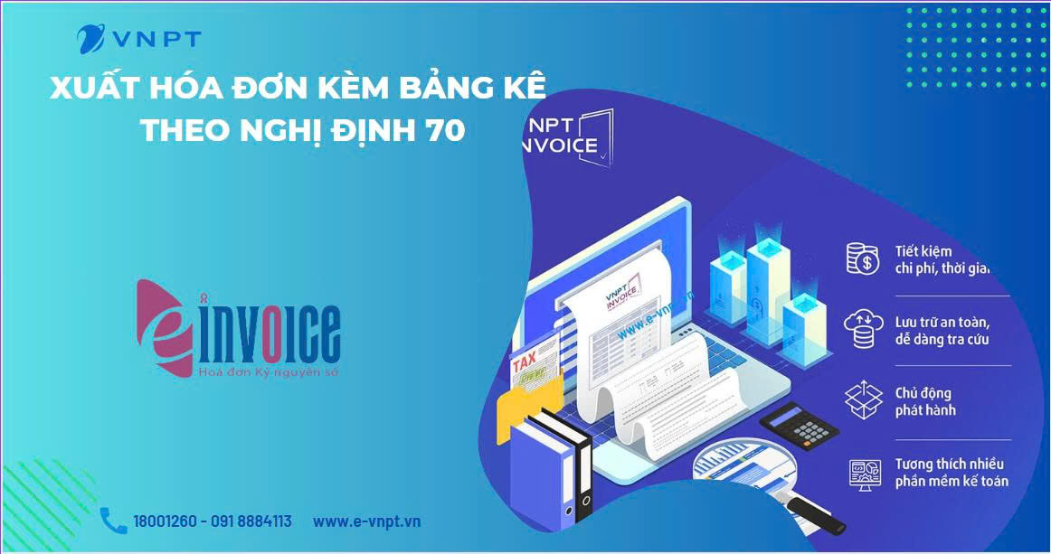 Hướng dẫn xuất hóa đơn kèm bảng kê theo Nghị định 70