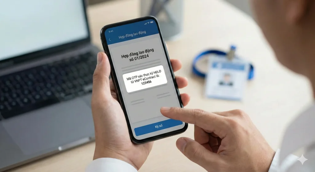 Ký hợp đồng điện tự bằng Mã xác thực OTP qua SMS