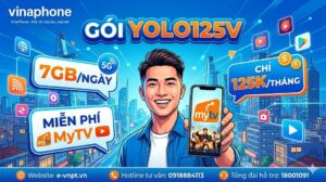Gói YOLO125V VinaPhone: Nhận 7GB/Ngày, Free MyTV Chỉ Với 125K